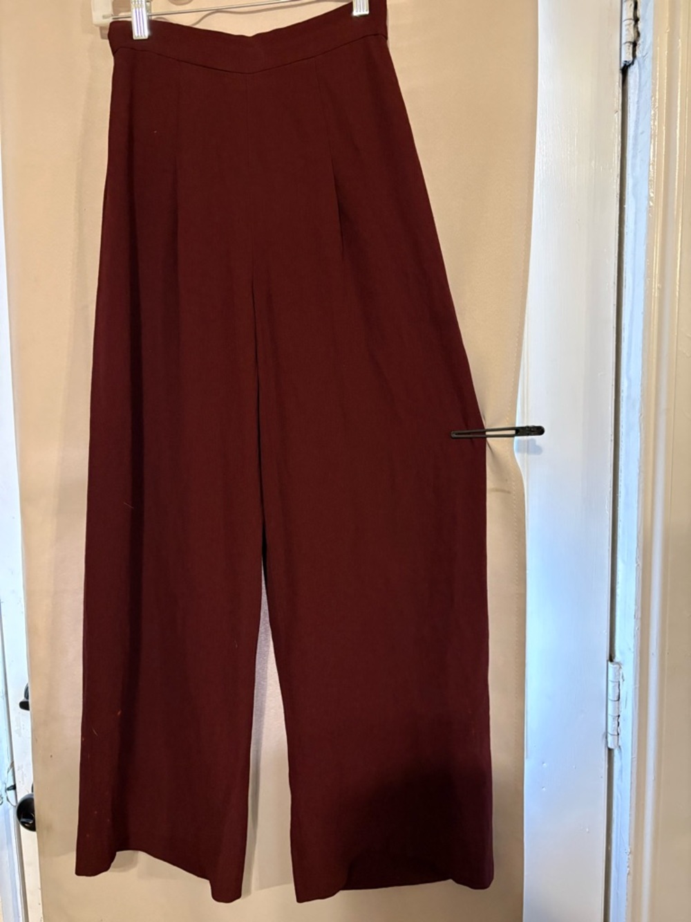 High-Waist Wide Leg Pants in Deep Wine